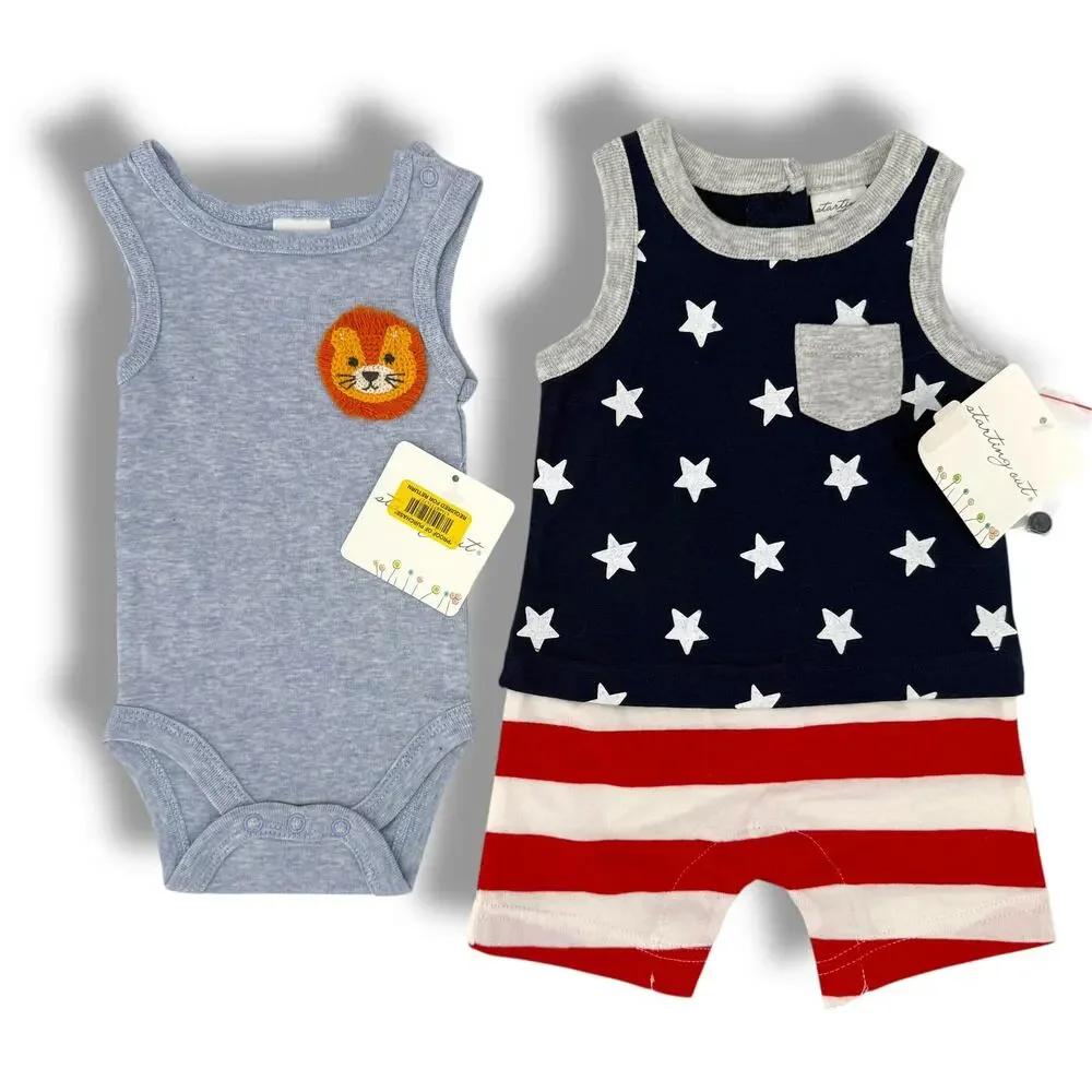Baby Boy Mixed Size Lot Romper Shirt Sweatshirt Top Lot NB 3M 24M Starting Out
